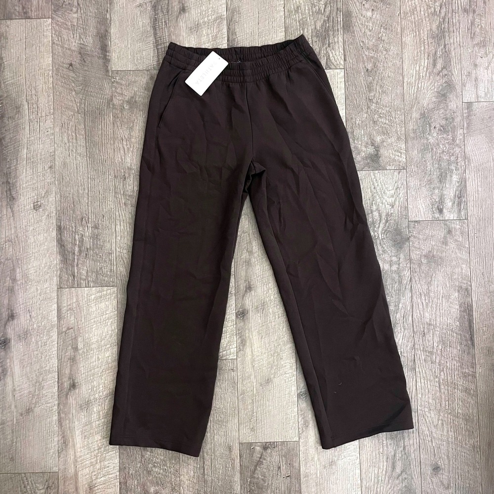 Athleta Form Knit Straight Pant Brown High Rise Recycled Cotton Stretch Medium